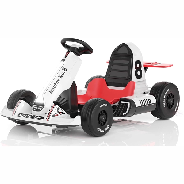 XJD Electric Go Kart for Kids – White 12V