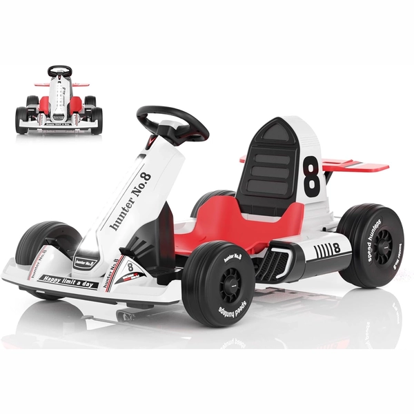 XJD Electric Go Kart for Kids – White 24V
