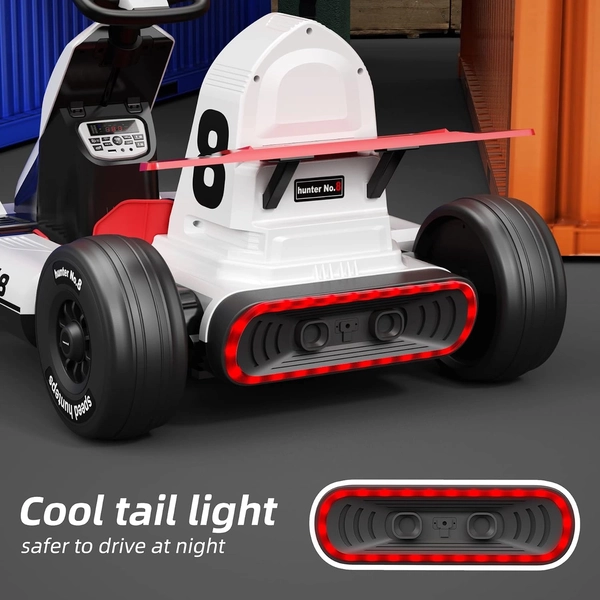XJD Electric Go Kart for Kids – White 24V